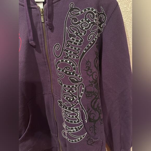 Disney Parks Evil Queen Villain Snow White Purple Embellished Zip Jacket XL - Picture 3 of 8